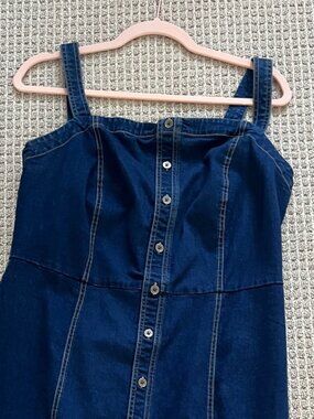 Plenty by Tracy Reese Denim Midi Dress Button Front Size 14